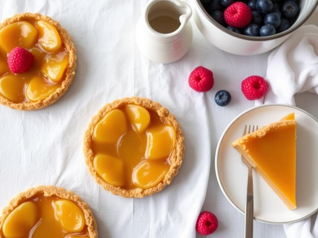     Recettes traditionnelles de nos grands-mères revisitées.. Recette 3 : Tarte Tatin revisitée — sablé au sarrasin et caramel au miel